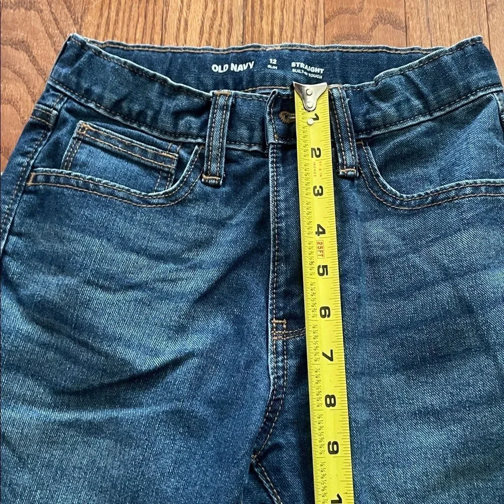 Old Navy Straight Leg Built in Tough Jeans Medium Wash Boy’s Sz 12 Slim